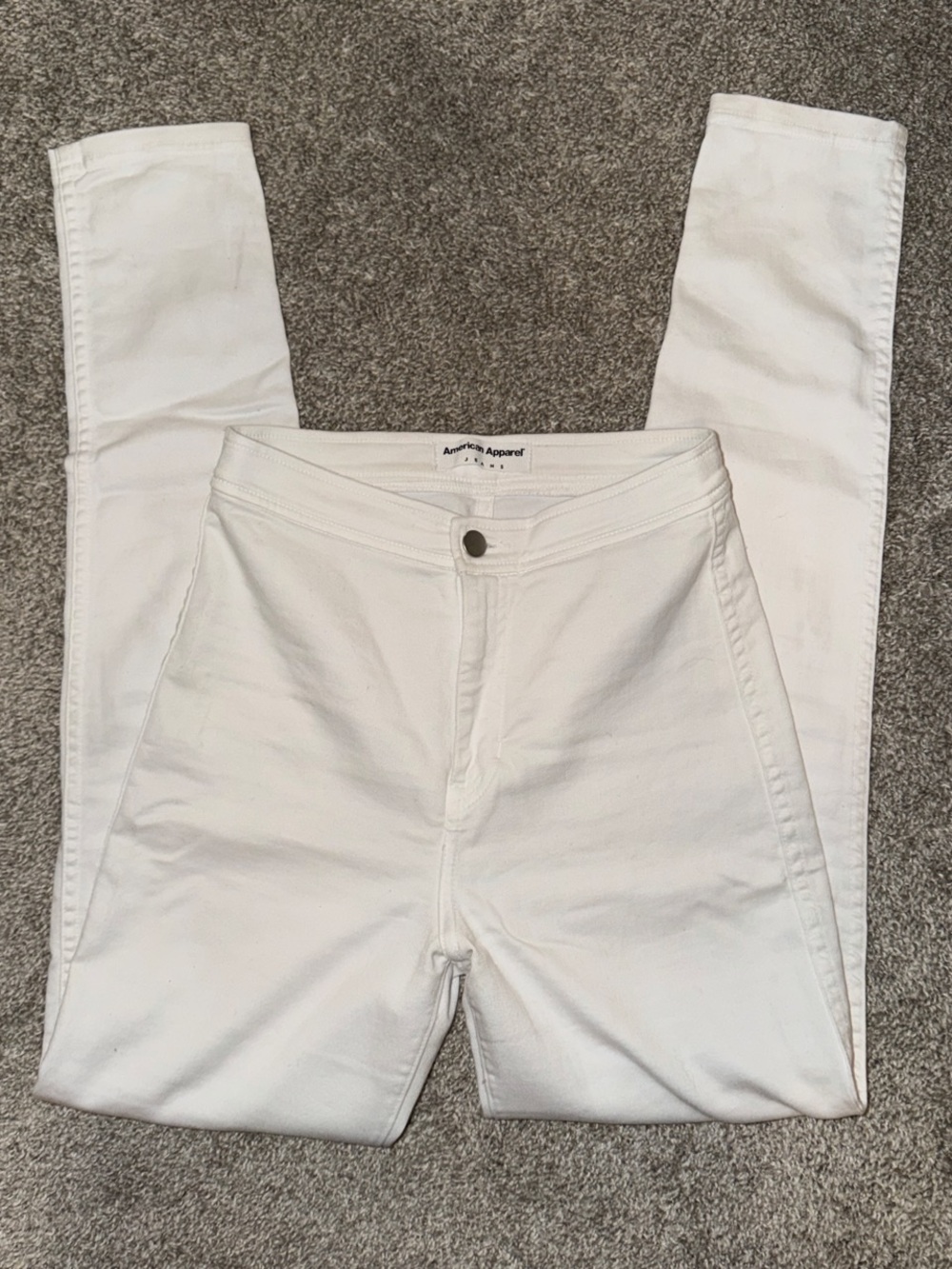 American Apparel White High-Rise Skinny Jeans